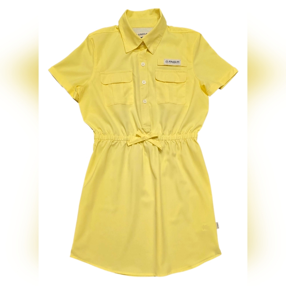 Magellan Outdoors Girls' Laguna Madre Short Sleeve Yellow Dress Size L ( 12-14)